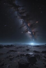 Wall Mural - celestial panorama, vibrant stars scattered across deep black expanse, infinite, nebula