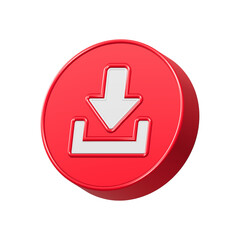 Fototapete - download button 3d rendering symbol