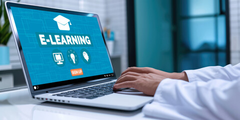 Poster - e-learning website with brisk sofware for student to study online on the internet network