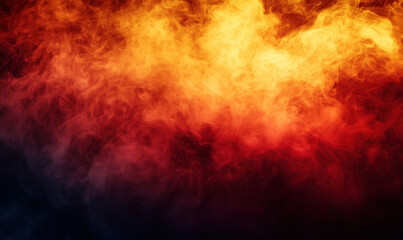 Poster - Vibrant abstract fire background with swirling orange and red smoke patterns.