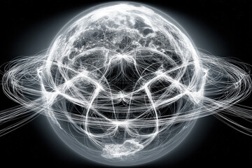 Wall Mural - global network, connections, world wide