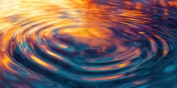 Dreamy thread rises, vibrant ripple on the background