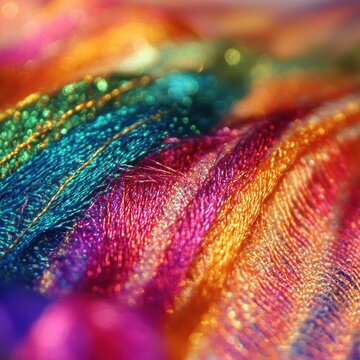 Background reveals vibrant shimmer of dreamy thread rise