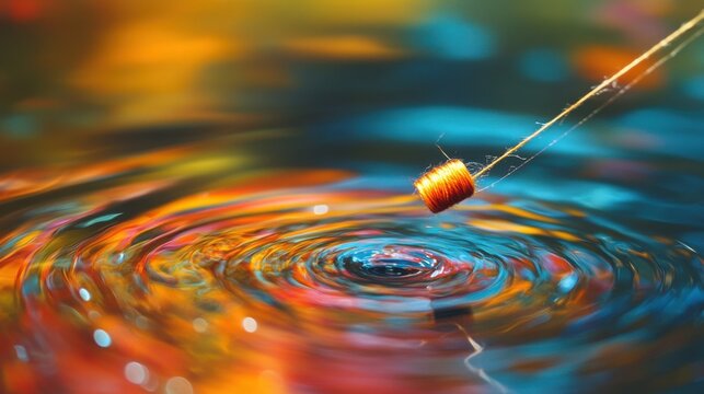 dreamy thread pull, vibrant ripple, background