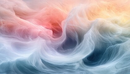 Leinwandbilder - Swirling waves of pastel colors create a dreamlike abstract composition full of movement and soft gradients in the background