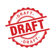 © Iraxbd - Draft red round grunge stamp vector. draft round rubber stamp on white background