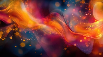 Fototapete - Vibrant wave patterns create a mesmerizing visual experience in a colorful digital landscape with rich textures and flowing forms