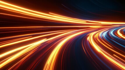 Poster - Abstract light trails forming a dynamic curve, representing speed and energy.