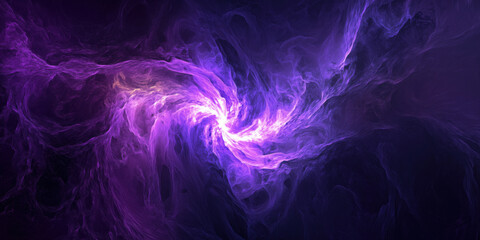 Poster - Abstract purple swirling fractal design with ethereal glowing effects.
