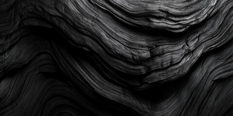 Poster - abstract black and white wood texture with flowing lines and curves.