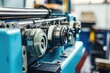 © BlueKey - Close-up of a Heavy Duty Industrial Lathe Machine with Complex Mechanisms