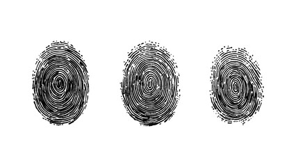 Wall Mural - set of multiple fingerprint pattern on white background. abstract fingerprint design with a grunge t