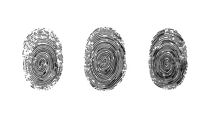 Wall Mural - set of multiple fingerprint pattern on white background. abstract fingerprint design with a grunge t