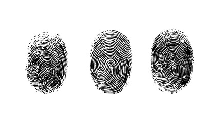 Wall Mural - set of multiple fingerprint pattern on white background. abstract fingerprint design with a grunge t
