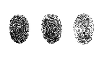 Wall Mural - set of multiple fingerprint pattern on white background. abstract fingerprint design with a grunge t