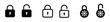 © mohamad - Lock or closed padlock icons set designed in filled, outline, line and stroke style.