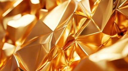 Poster - Abstract gold geometric shapes background.