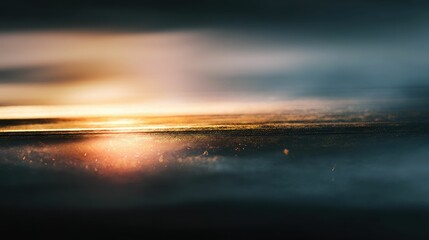 Wall Mural - dramatic city sunset night cityscape with golden hour glow
