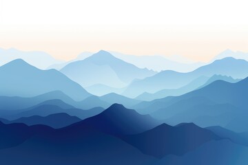 Poster - The abstract picture of the blue mountain that painted with geometry and layers of the hills, abstract art is style of art that does not attempt to represent an accurate depiction of reality. AIG51.
