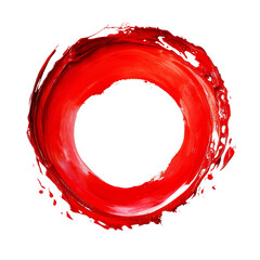 Poster - Vibrant red watercolor circle isolated on a transparent background showcasing artistic design and creativity, red painted liquid water color circle isolated on transparent background