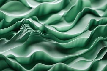 Poster - Abstract green background featuring dynamic waves with smooth textures and subtle variations in tones, green abstract background with moving waves