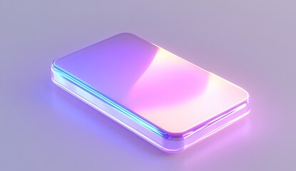 Poster - A vibrant,  modern phone,  glowing with  pastel hues.  Smooth,  reflective surface,  minimalist design