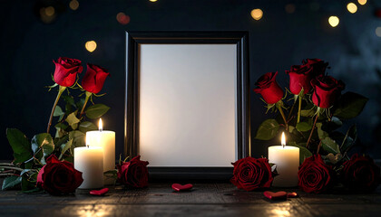 Wall Mural - dark vibe valentine's day framed print mockup