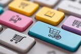 A seamless e-commerce returns process interface for enhanced customer satisfaction, isolated on a diffrent collers background, symbolizing modern customer service.