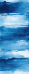 Poster - Calm blue watercolor abstract background for creative projects Generative AI