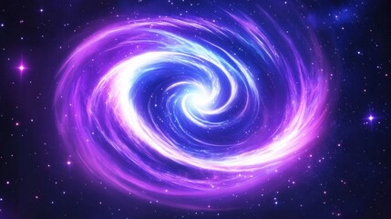 Poster - Cosmic Spiral Nebula - A vibrant swirl of purple and blue cosmic energy creates a stunning nebula, perfect for science fiction, fantasy, or space-themed designs