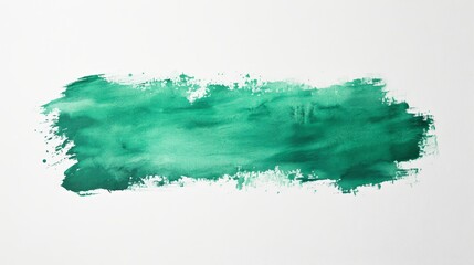 Poster - Emerald Watercolor Brushstroke Texture - Abstract green watercolor wash, textured paint, artistic background, vibrant color, nature inspired
