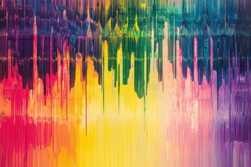 Poster - Vibrant soundwave pattern reflects energy and rhythm through colorful abstract design, Abstract Soundwave Pattern with Vibrant Colors
