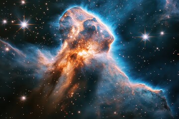 Wall Mural - nebula clouds and stars illuminate the vastness of space in a stunning cosmic display, universe, neb