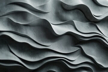 Poster - Distinctive abstract wavy bands in seamless design showcasing depth and texture, 4K Abstract Displaced Wavy Bands 3D CGI Seamless