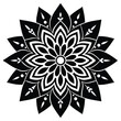 © Mr - intricate mandala pattern, highly detailed black and white floral design, mesmerizing symmetry, hypnotic radiating petals, precise geometric shapes, striking contrast, digital art