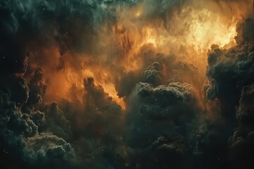 Poster - Timelapse of dark clouds rolling over a dramatic sky during a stormy evening, timelapse of dark clouds moving