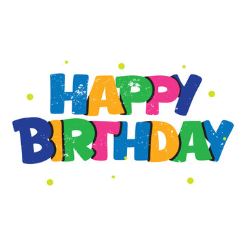 Happy Birthday Lettering Vector Design.