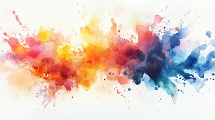 Poster - Vibrant Color Burst Abstract Art - An abstract featuring a vibrant explosion of colors, perfect for backgrounds or design elements. Bold hues and dynamic splashes create a striking visual