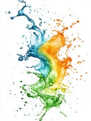 Poster - Vibrant Watercolor Splash - Symbolizing energy, creativity, diversity, fluidity, and growth, this showcases a dynamic blend of colors in a captivating splash