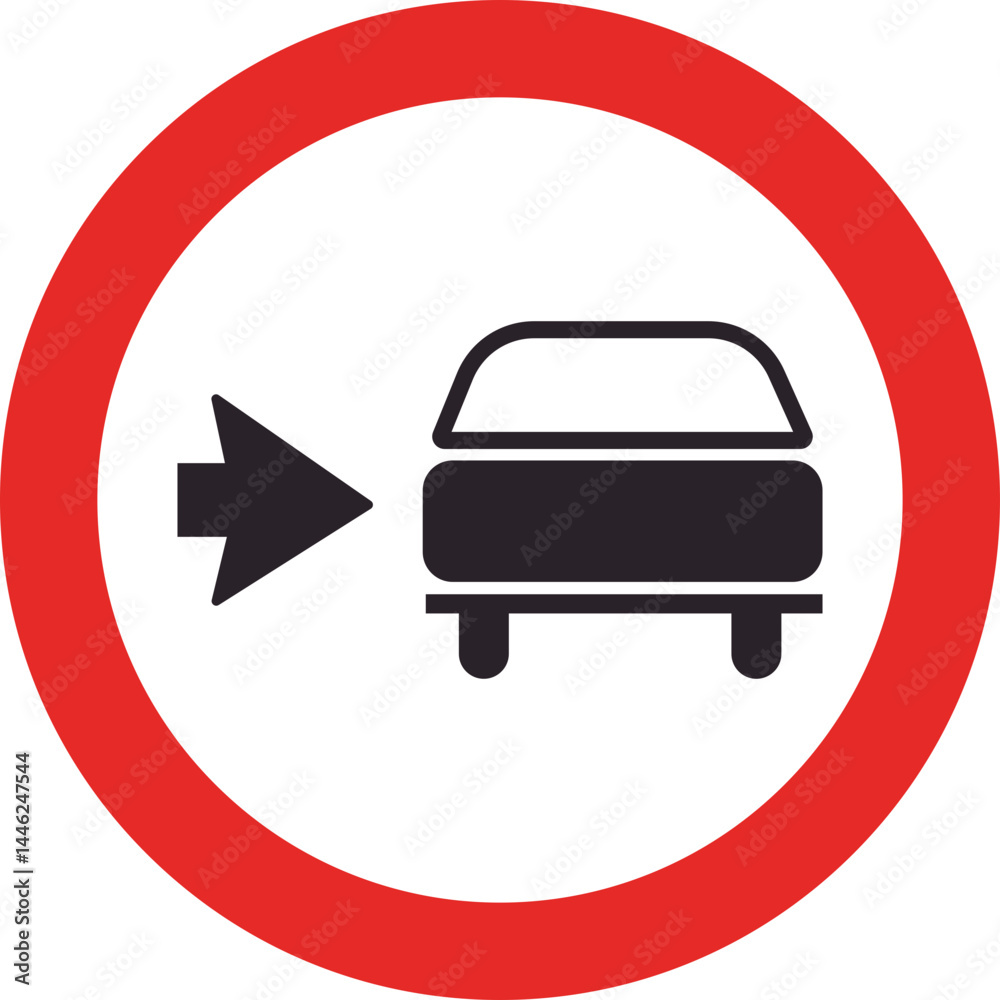 Road Shift Sign car driver movement road traffic sign with red border indicating ...