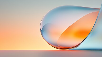 Poster - Abstract curved forms with color gradients creating visual interest