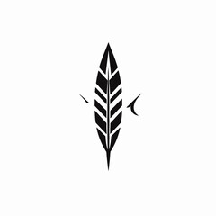 Poster - Feather quill ink writing design abstract art graphic vector illustration element symbol sign icon logo
