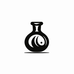 Poster - Black pot vessel container graphic design illustration symbol art abstract element decorative shape concept