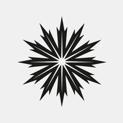 Poster - Abstract geometric design starburst shape vector illustration graphic element decorative art black and white modern