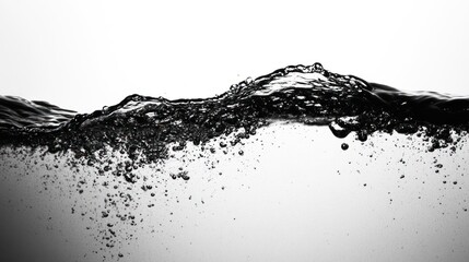Poster - Water surface with ripples and bubbles in monochrome tone