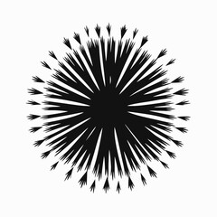 Poster - Black abstract burst design vector graphic illustration isolated art shape element pattern background decorative style silhouette