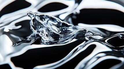 Poster - Clear water splashing against a striking black and white background