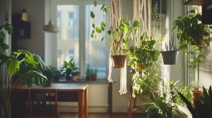 Aufkleber - Interior featuring an abundance of indoor plants and natural light