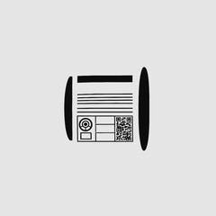 Poster - Document qr code information data business report scan paper technology communication analysis design silhouette