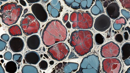 Poster - Abstract depiction of cells or stones in various colors